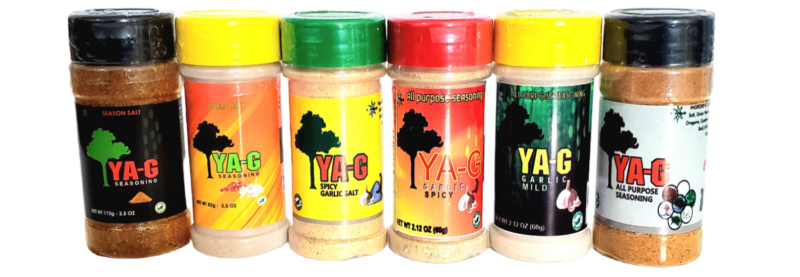 YA-G Variety 6 Pack Combo 3.5 oz (Spicy Garlic/Mild Garlic/All Purpose Seasoning/Garlic Salt/Seasoning Salt/Spicy Garlic Salt)