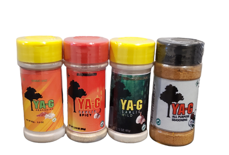 YA-G Variety (3.5 oz 4 Pack Combo) Spicy Garlic/Mild Garlic/Garlic Salt/All Purpose Seasoning