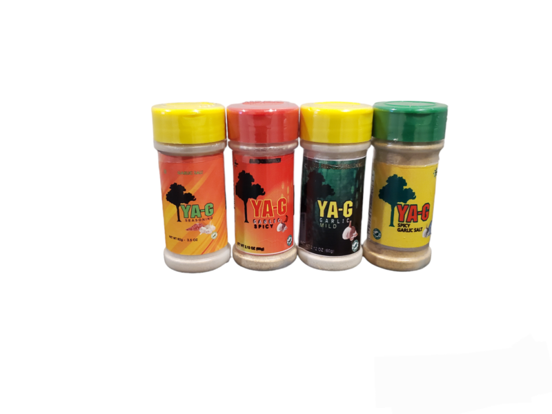 YA-G Variety (3.5 oz 4 Pack Combo) Spicy Garlic/Mild Garlic/Garlic Salt/Spicy Garlic Salt